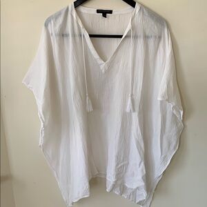 Banana Republic White gauzy cotton Dolman Sleeve Tunic Top